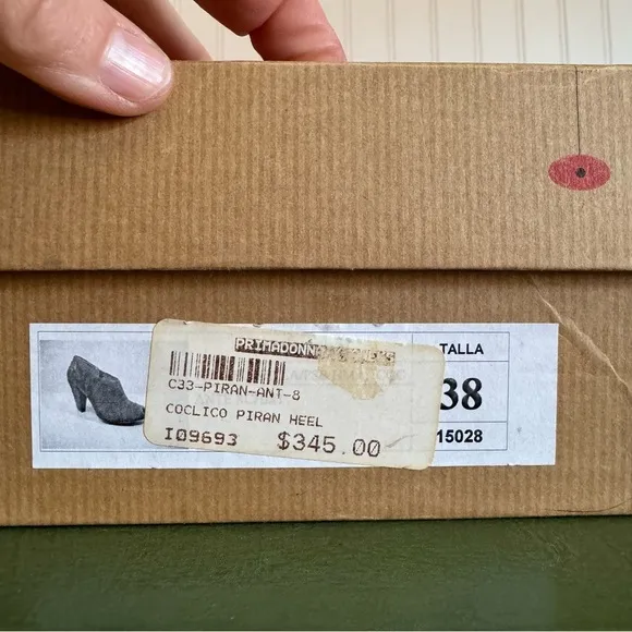 NWT Coclico PIRAN Peep Toe Heels in Slate Gray Suede *Spain*
