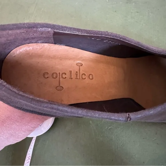 NWT Coclico PIRAN Peep Toe Heels in Slate Gray Suede *Spain*