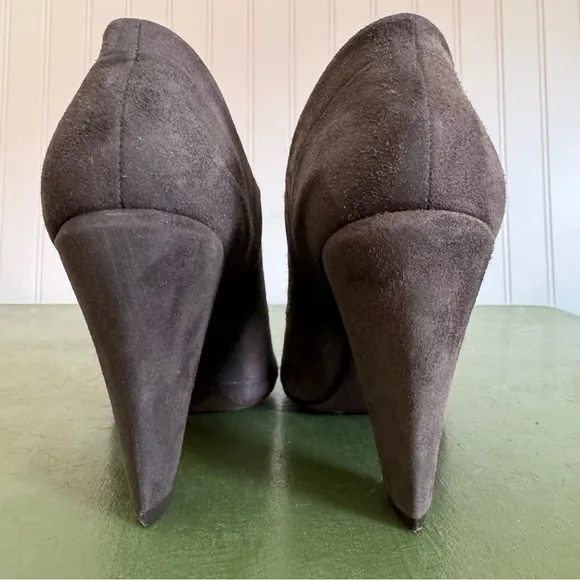 NWT Coclico PIRAN Peep Toe Heels in Slate Gray Suede *Spain*