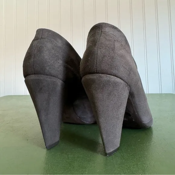 NWT Coclico PIRAN Peep Toe Heels in Slate Gray Suede *Spain*