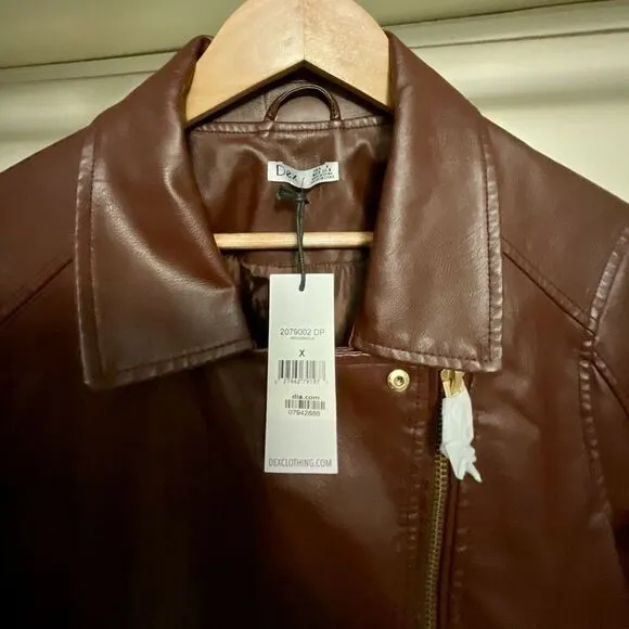 NWT DEX Faux Leather Moto Jacket - XL