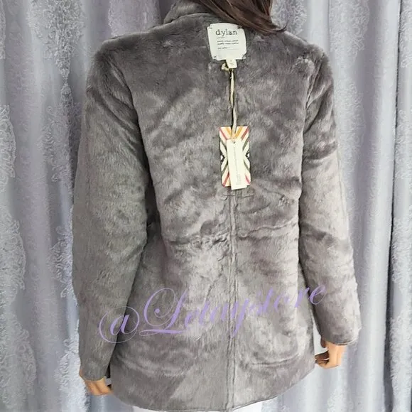 NWT Dylan Reversible Vintage Look Soft Faux Leather Fur Coat Jacket