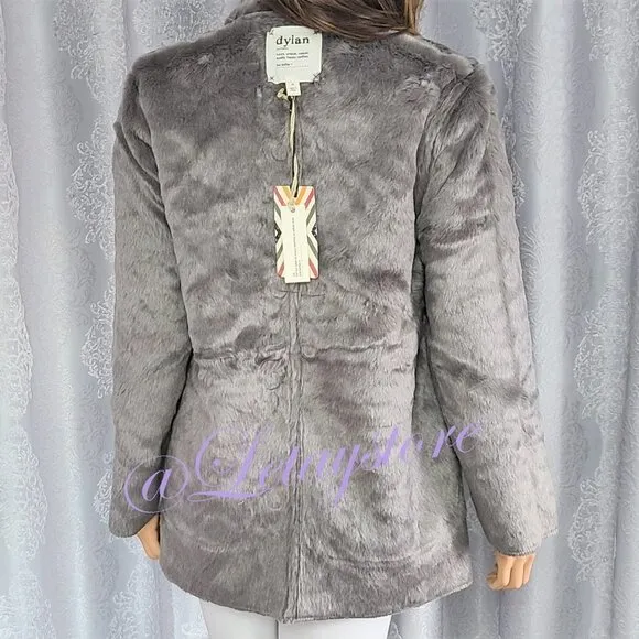 NWT Dylan Reversible Vintage Look Soft Faux Leather Fur Coat Jacket