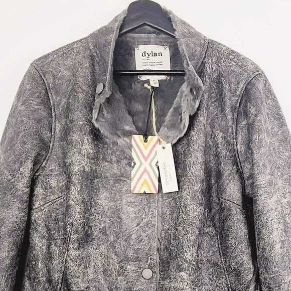 NWT Dylan Reversible Vintage Look Soft Faux Leather Fur Coat Jacket