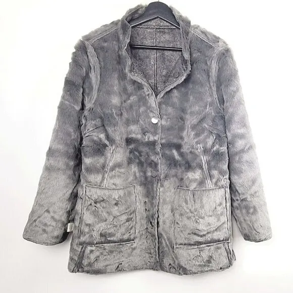 NWT Dylan Reversible Vintage Look Soft Faux Leather Fur Coat Jacket