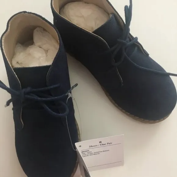 NWT Janie and Jack Classic navy blue suede boots size 8
