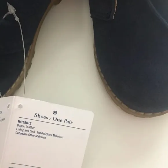 NWT Janie and Jack Classic navy blue suede boots size 8