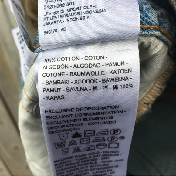 NWT Levi’s 501 High Rise Cutoff Denim Shorts Cotton Luxor Heat 27
