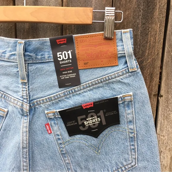 NWT Levi’s 501 High Rise Cutoff Denim Shorts Cotton Luxor Heat 27