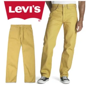 NWT Levis 501 Yellow Jeans Men’s Original Button Fly Size 40 X 30 Rare