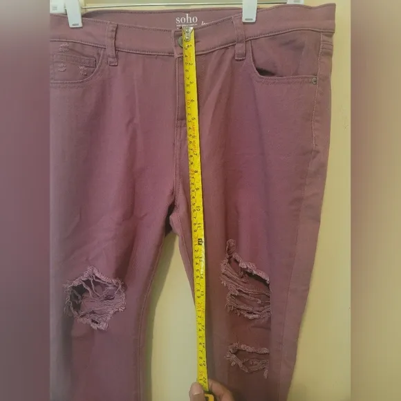 NWT New York &amp; Company Soho Rose Pink Distressed Denim Jeans Pants Leggings