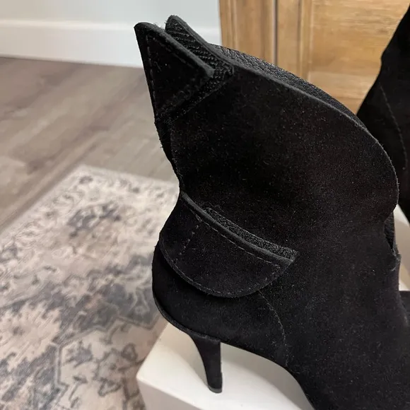 NWT Pedro Garcia Belkis Suede Heels Black Foldover Top 37 7