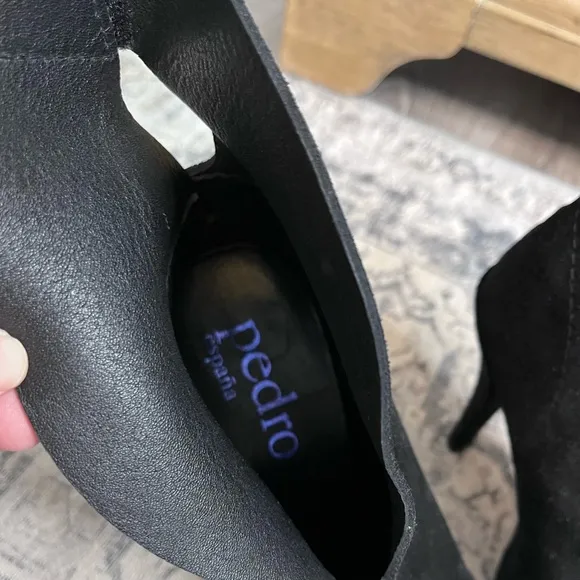 NWT Pedro Garcia Belkis Suede Heels Black Foldover Top 37 7
