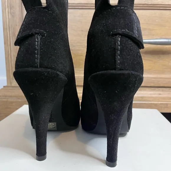 NWT Pedro Garcia Belkis Suede Heels Black Foldover Top 37 7