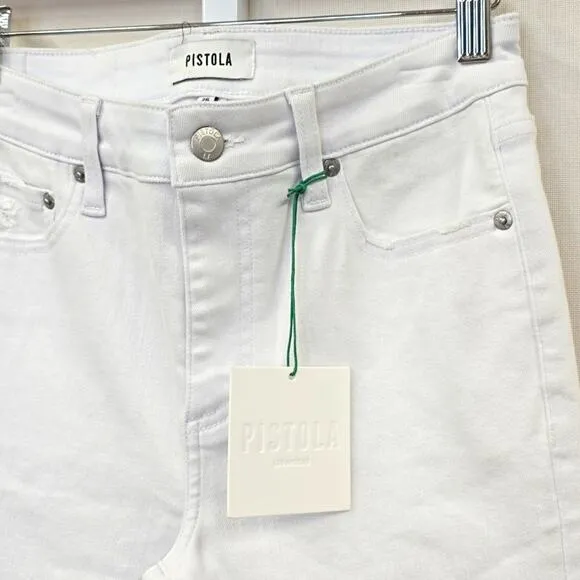 NWT Pistola High Rise White Distressed Jeans size 26