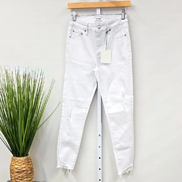 NWT Pistola High Rise White Distressed Jeans size 26