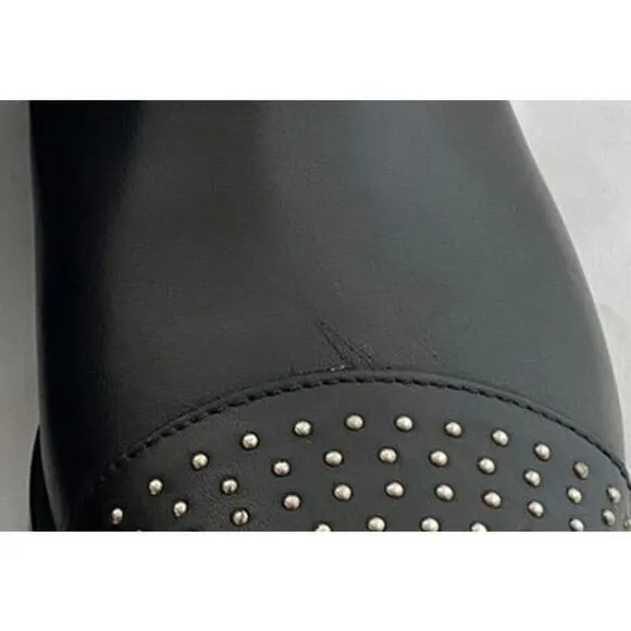 NWT Stella Monelle Black Studded Boots with Zipper Closure - Size 38 / 7.5