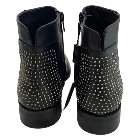 NWT Stella Monelle Black Studded Boots with Zipper Closure - Size 38 / 7.5