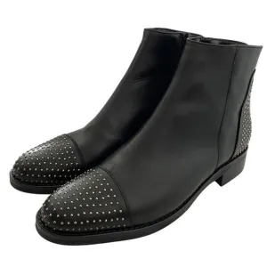 NWT Stella Monelle Black Studded Boots with Zipper Closure - Size 38 / 7.5