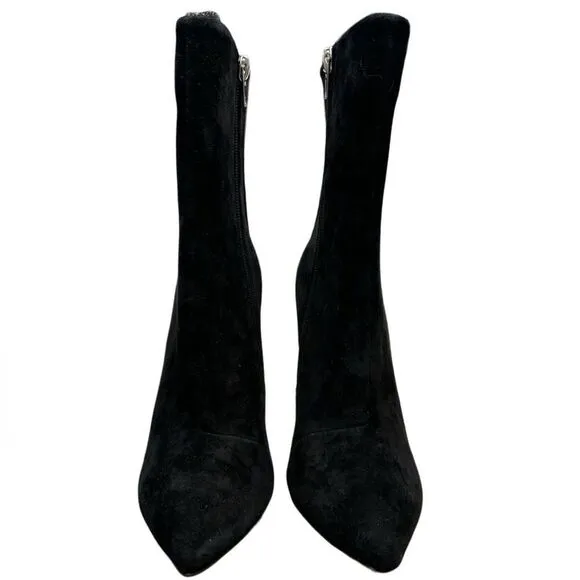 NWT Steve Madden Black Suede Boots with Rhinestone Back