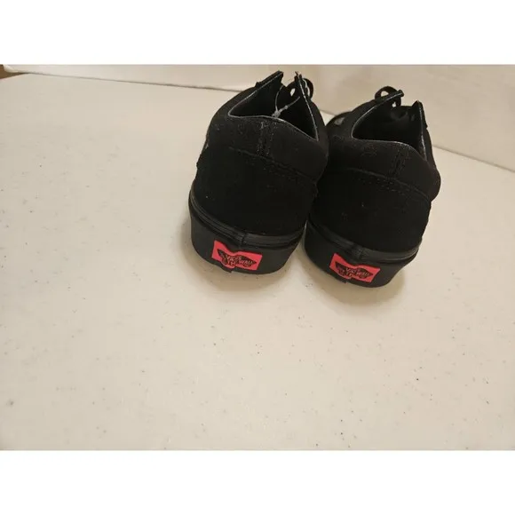 NWT Vans Old Skool Flame Wall Black Black Skate Shoes Mens 7 Womens 8.5 NEW