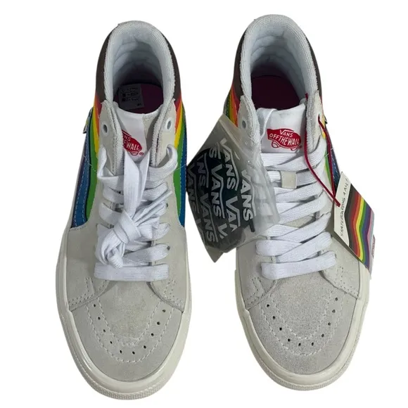 NWT Vans Skate Sk8-Hi Pro Pride Mens High Top Skateboarding Shoes Rainbow 3.5