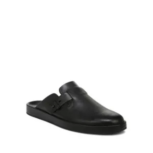 NWT VINCE. Mens Black Essex Round Toe Slip On Leather Clogs Shoes 8 M