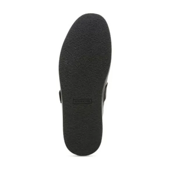 NWT VINCE. Mens Black Essex Round Toe Slip On Leather Clogs Shoes 8 M