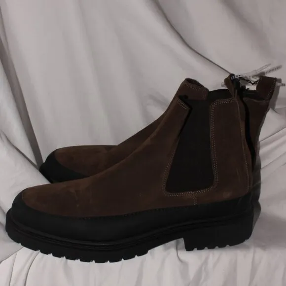 NWT Zara Genuine Suede Chelsea Ankle Boots Size 12