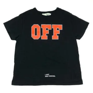 Off White Orange Block Logo Black Tee T Shirt size Medium M Designer mens B1