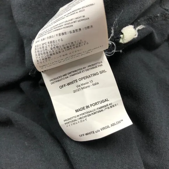Off White Orange Block Logo Black Tee T Shirt size Medium M Designer mens B1