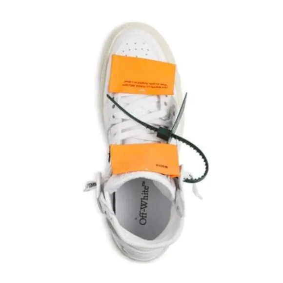 OFF WHITE Womens White Contrast Patch Zip Off Court Platform Sneakers Shoes 35