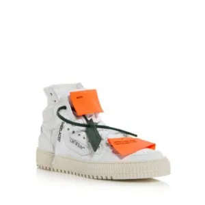 OFF WHITE Womens White Contrast Patch Zip Off Court Platform Sneakers Shoes 35