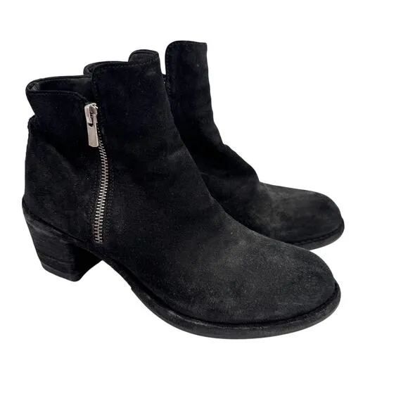Officine Generale Boots Agnes Stacked Heel Suede Leather Ankle Boot EU 39