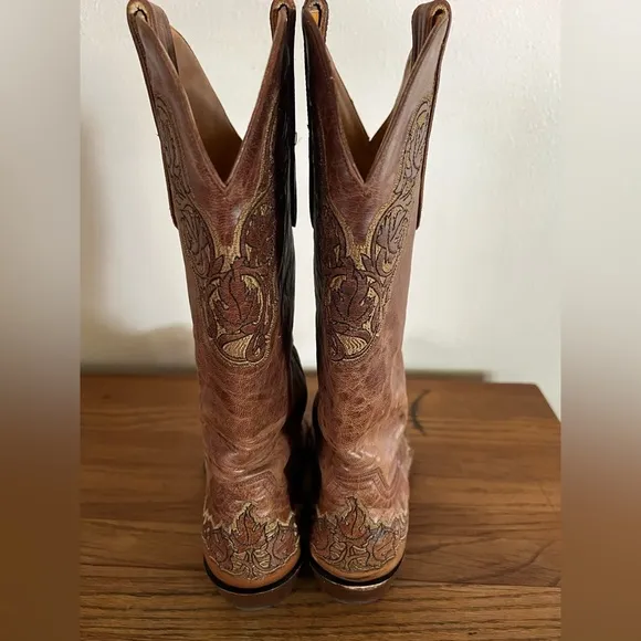 Old Gringo Cowboy Western Brown Leather Cowboy Boots with Embroidery Size 8