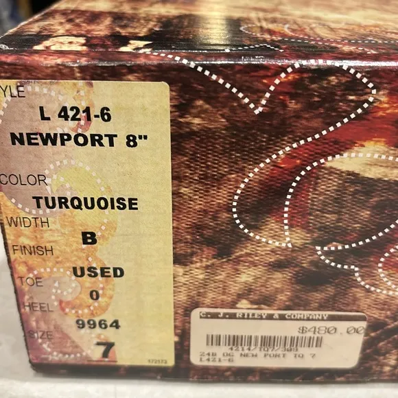 Old Gringo Turquoise 8” Newport boots