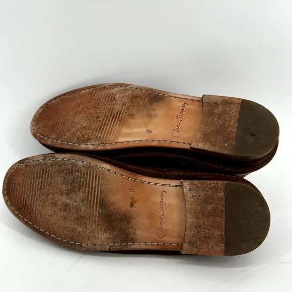 Oliver Sweeney Slip On Loafer Shoes Round Toe Classic Leather Career Brown 8