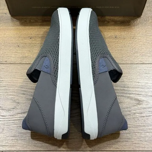 OluKai Lae Ahi Shoes Mens‎ 8 Breathable Slip On Pavement Grey NEW WITH BOX