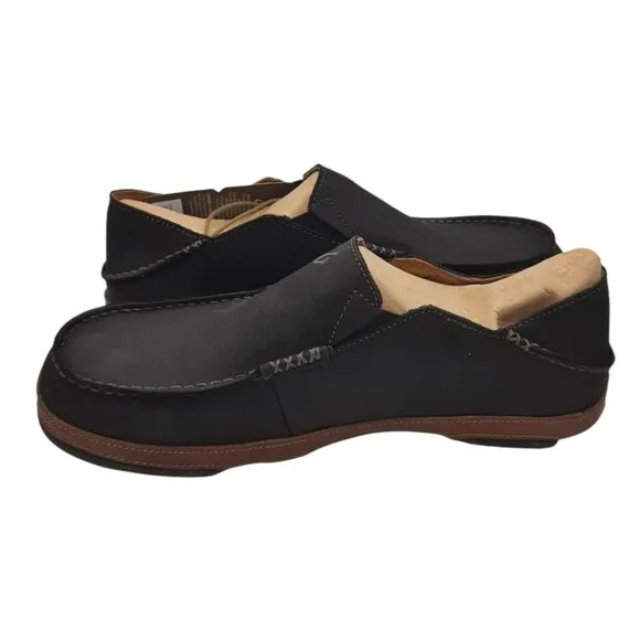 OluKai NEW Men's Moloa Slip On Shoes In Black/Toffee SZ 10.5