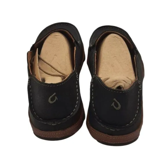 OluKai NEW Men's Moloa Slip On Shoes In Black/Toffee SZ 10.5