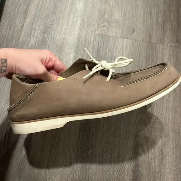 Olukai Ohana Lace Up Shoes Nubuck Tan Leather Men's Size 9