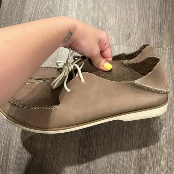 Olukai Ohana Lace Up Shoes Nubuck Tan Leather Men's Size 9