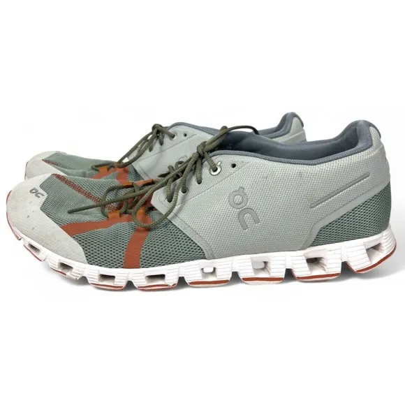 On Cloud 70/30 Running Shoes Mens 12 Fits 11.5 Moss Hazel Green Orange Sneakers
