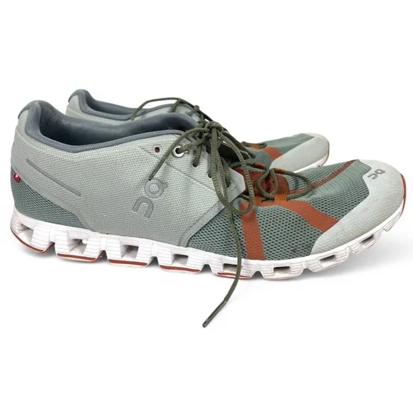 On Cloud 70/30 Running Shoes Mens 12 Fits 11.5 Moss Hazel Green Orange Sneakers