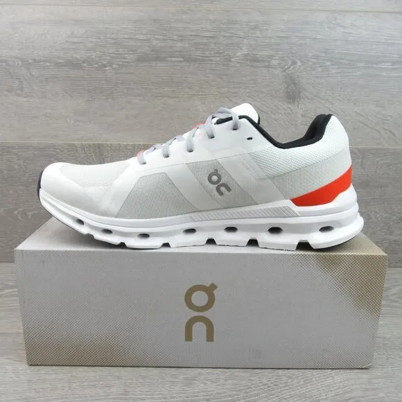 ON Cloudrunner Athletic Running Shoes Men's Size 12.5 White Flame NEW #46.98199