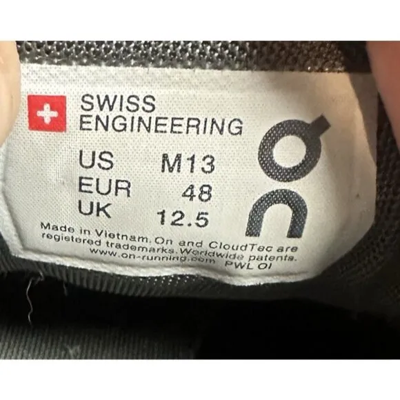 On Men's Black Cloud X Running Shoes Helion Tech Size 13