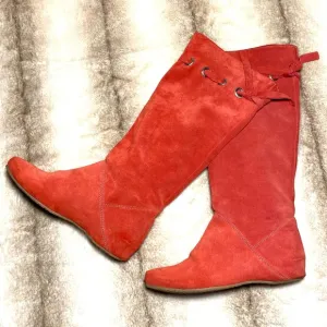 ONAKO Suede Red slouch Boots Italy