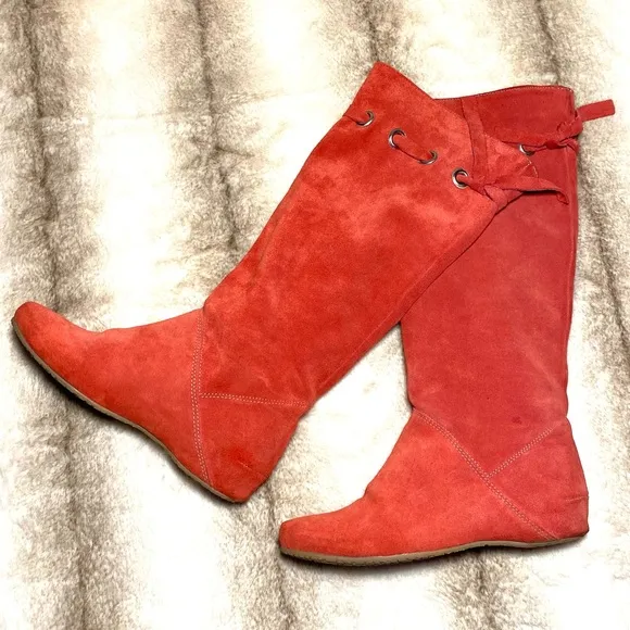 ONAKO Suede Red slouch Boots Italy