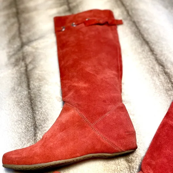 ONAKO Suede Red slouch Boots Italy