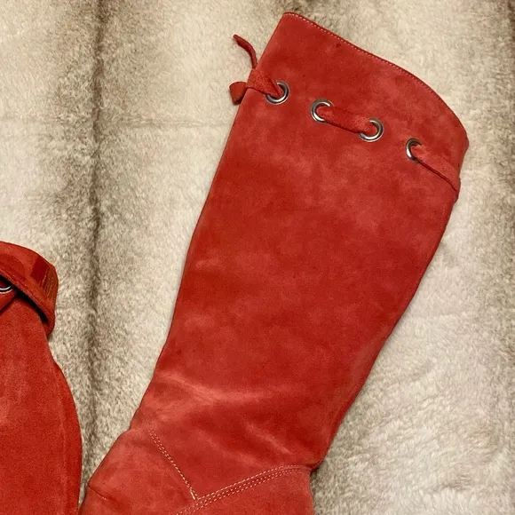 ONAKO Suede Red slouch Boots Italy